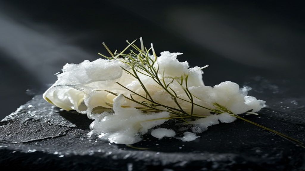 Ascensión Aérea: Crisálida de Alga Ahumada, Polen Helado de Hinojo Silvestre y Nube Etérea de Ricotta Salada
